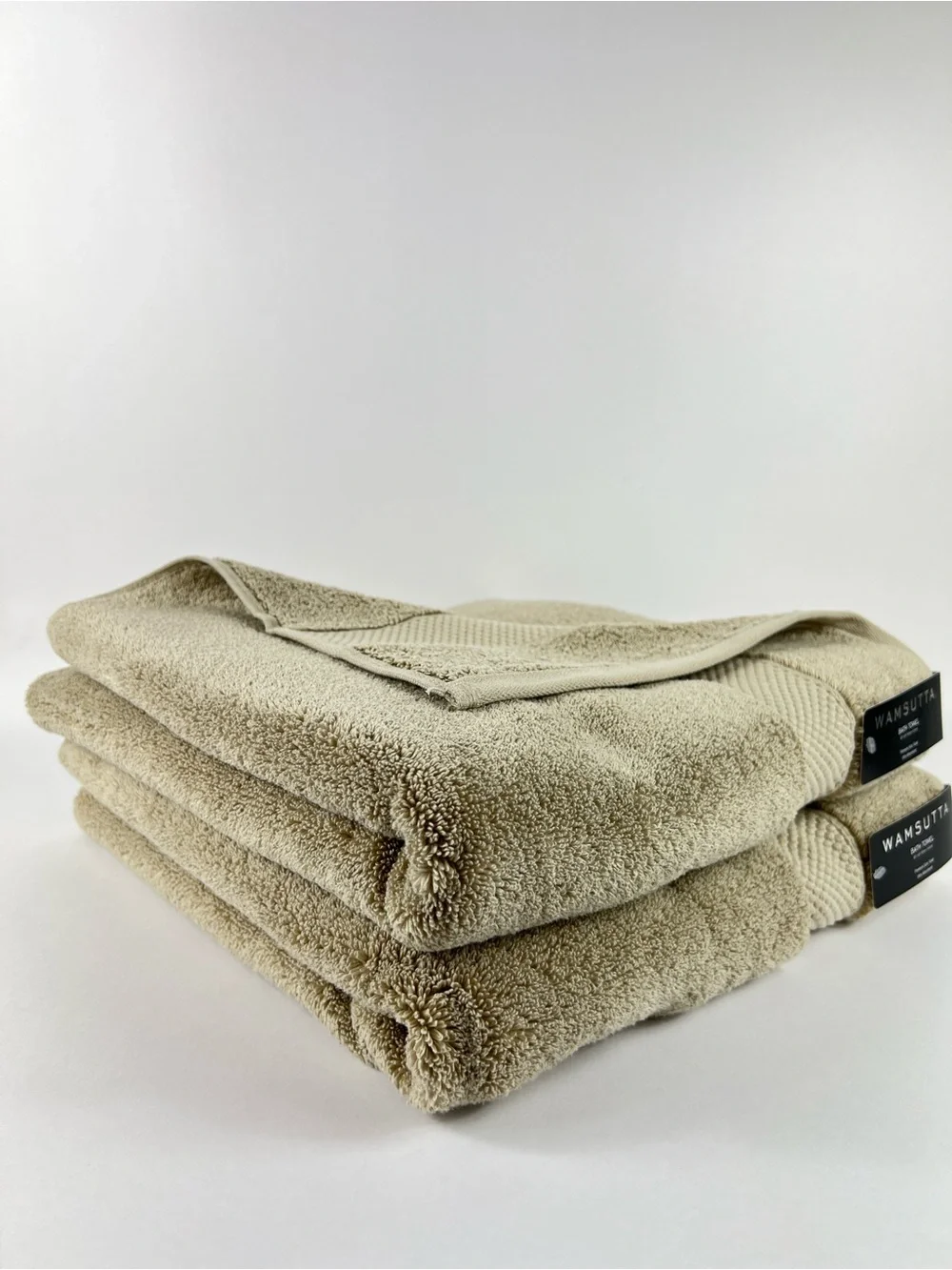 Wamsutta Bath Towels Tan Ultra Absorbent Plush Zero Twist 100% Cotton 2 Pc NEW